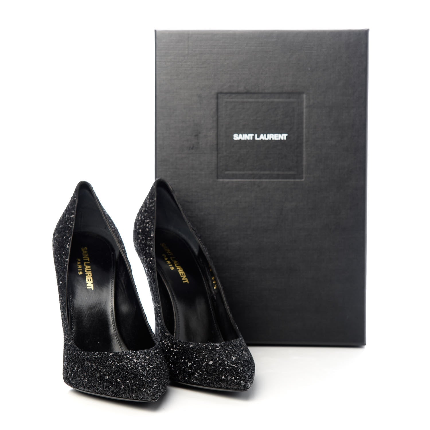 Saint Laurent Glitter Era Pumps 39.5 Black Silver 11 of 11
