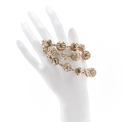 Chanel Metal Beaded CC Multistrand Bracelet Gold 2 of 4