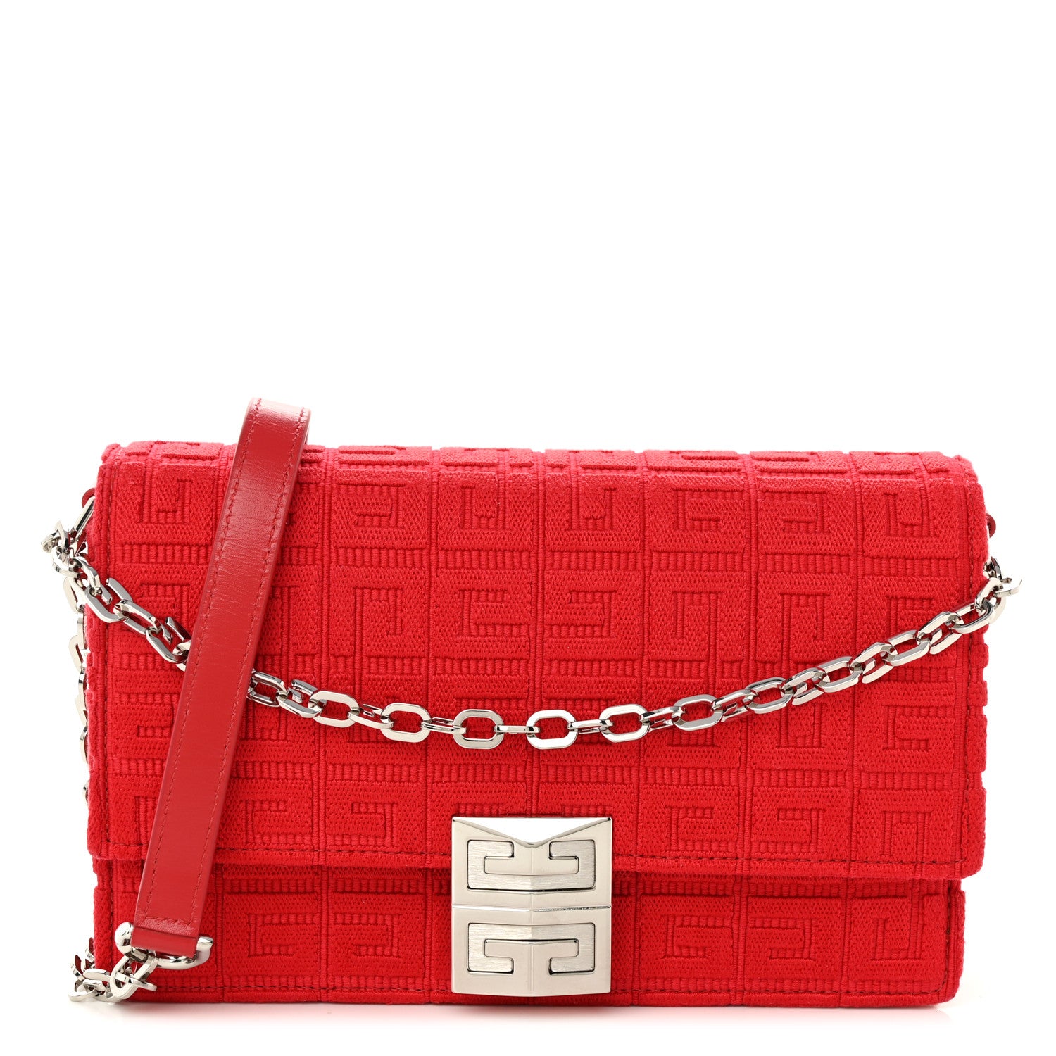 Givenchy Woven 4G Embossed 4G Crossbody Red 1 of 9