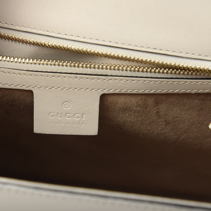 Gucci Calfskin Web Medium Sylvie Top Handle Bag White 6 of 11