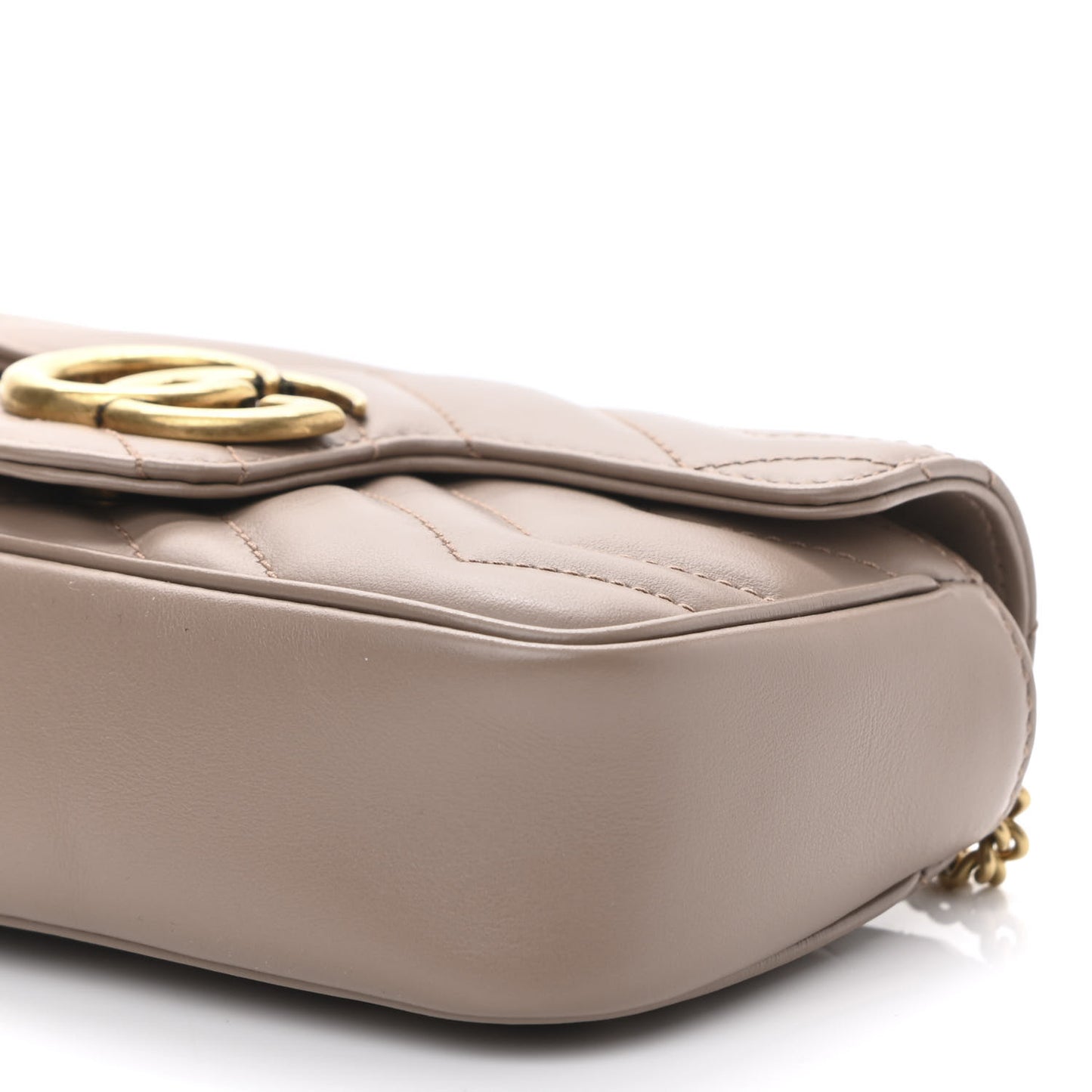 Calfskin Matelasse Super Mini GG Marmont Shoulder Bag Porcelain Rose