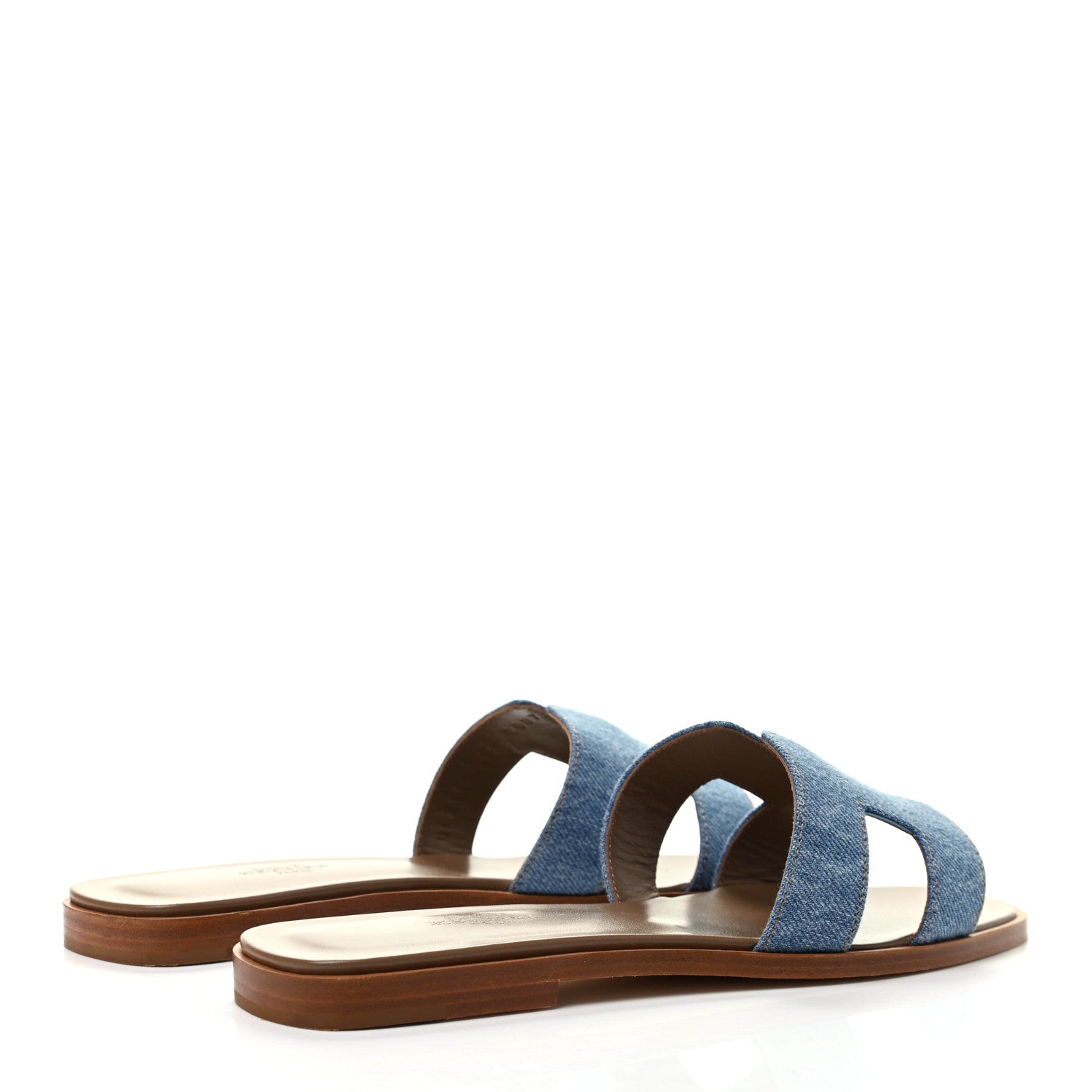 Hermes Denim Canvas Oran Sandals 37 Bleu Clair 4 of 8