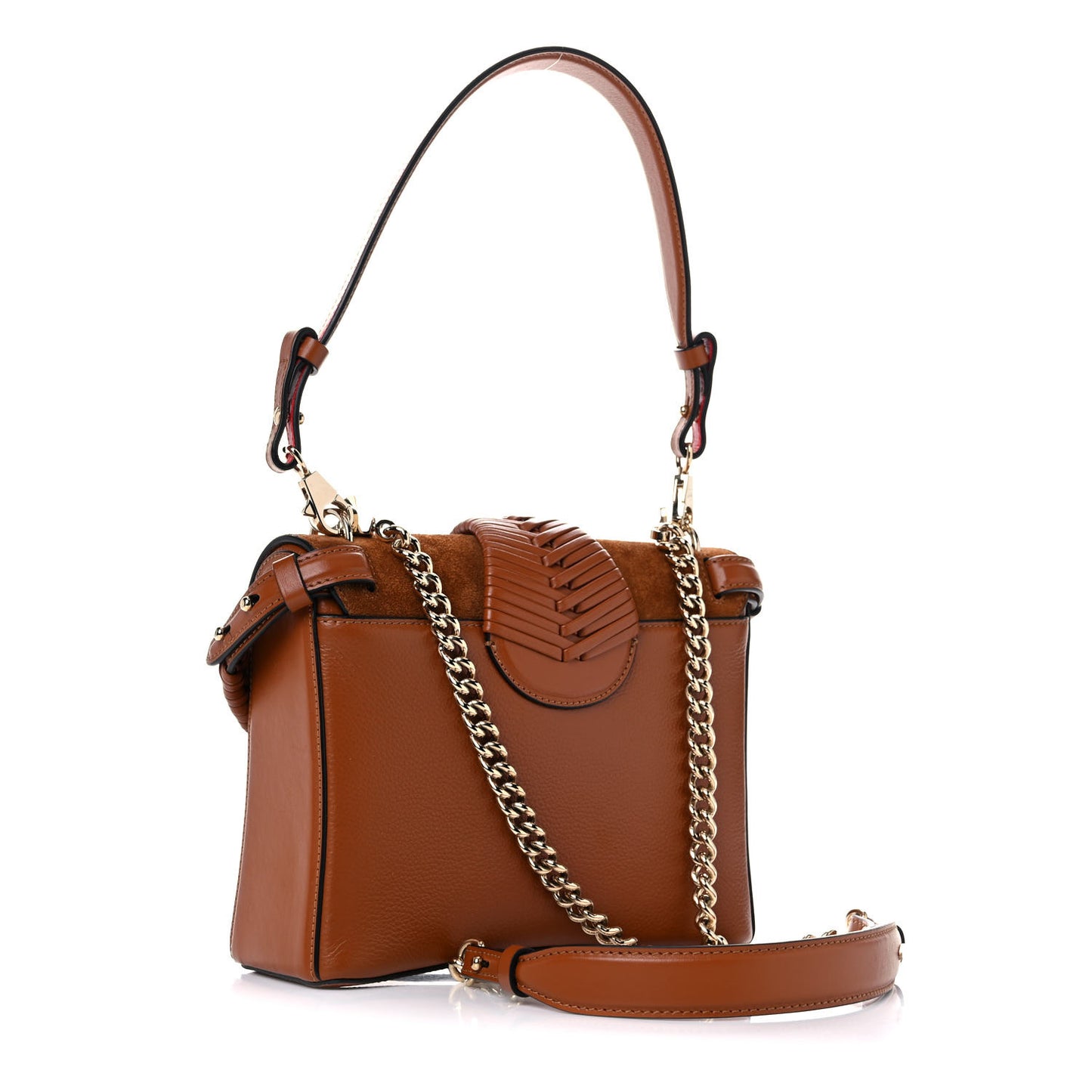 Suede Calfskin Small Rubylou Loubiwoodstock Shoulder Bag Cannelle