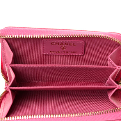 Chanel Caviar Quilted Zip Coin Purse Pink 4 of 6