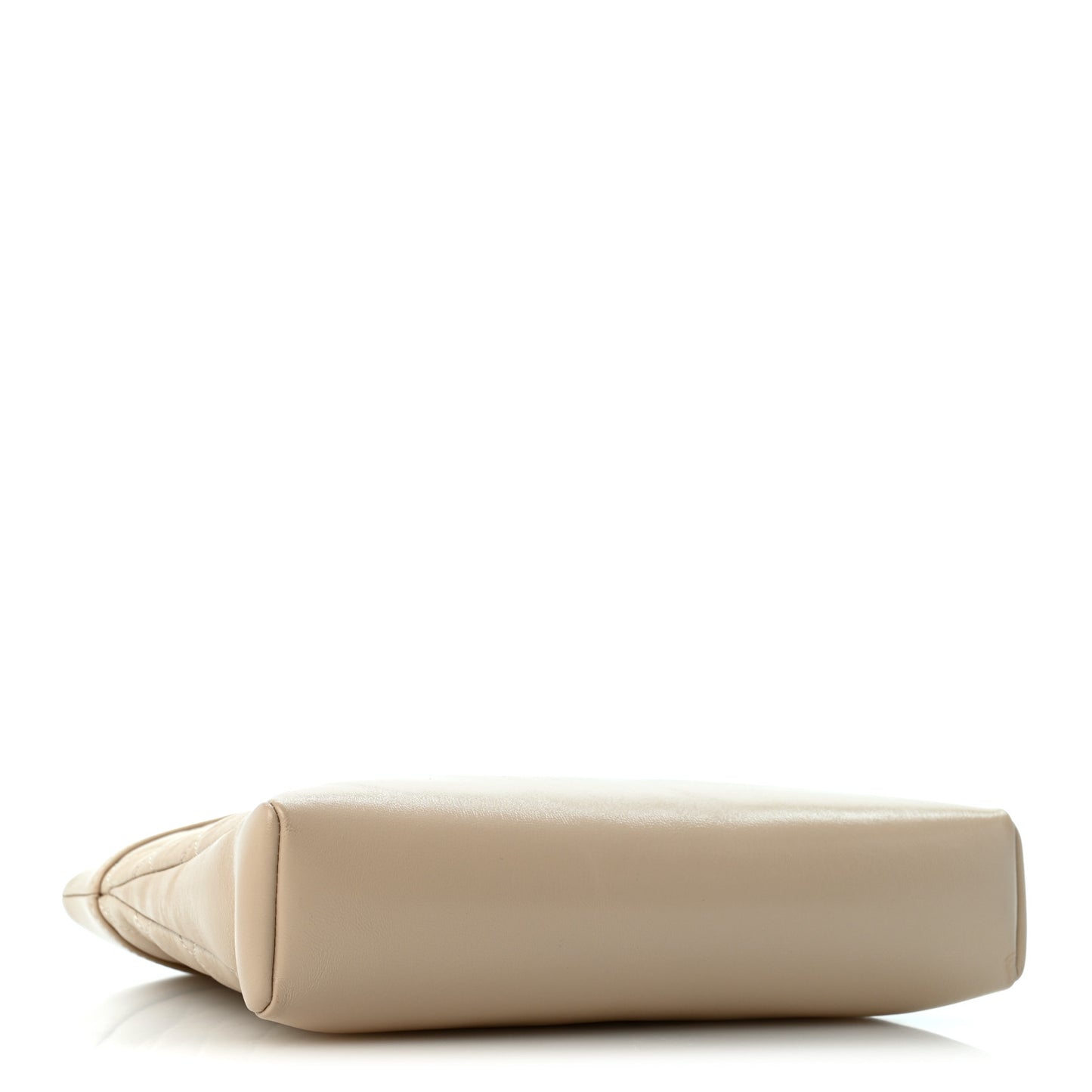 Shiny Crumpled Calfskin Quilted Mini 31 Shopping Bag  Beige