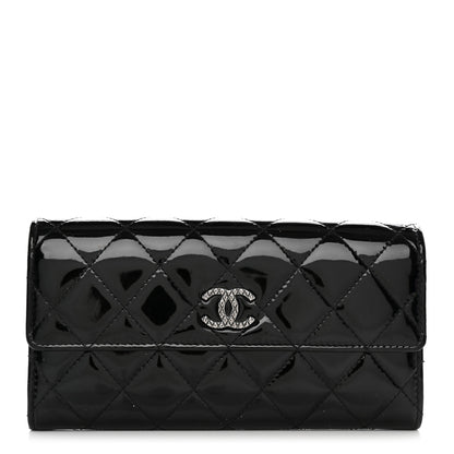 Chanel Patent Quilted Large Brilliant Flap Wallet Black 1 of 9