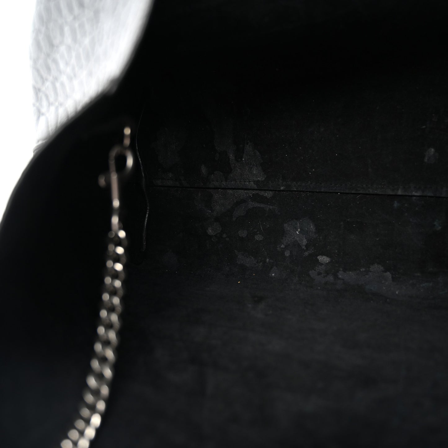 Calfskin Crocodile Embossed Shopping Tote Black