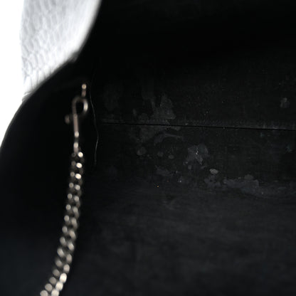 Saint Laurent Calfskin Crocodile Embossed Shopping Tote Black 14 of 16