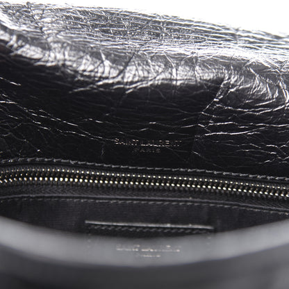 Saint Laurent Crinkled Calfskin Matelasse Monogram Medium Niki Chain Satchel Black 10 of 12