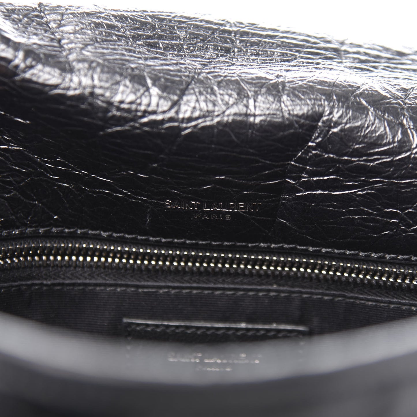 Crinkled Calfskin Matelasse Monogram Medium Niki Chain Satchel Black