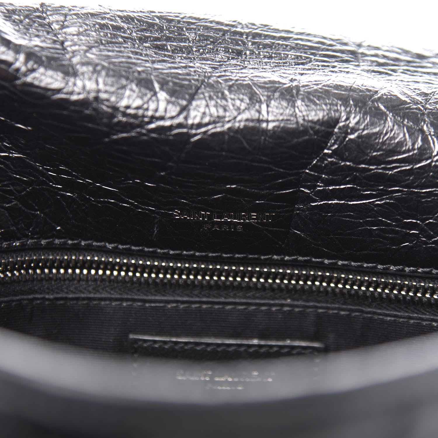 Saint Laurent Crinkled Calfskin Matelasse Monogram Medium Niki Chain Satchel Black 10 of 12