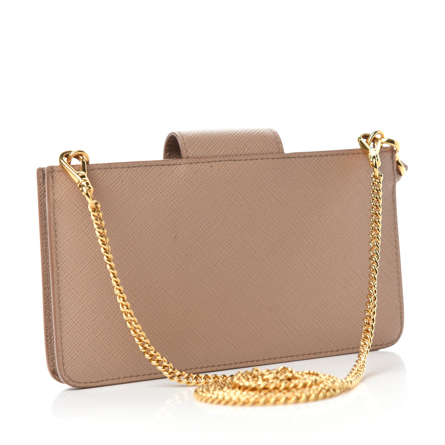 Prada Saffiano Metal Mini Chain Wallet Cammeo 3 of 9