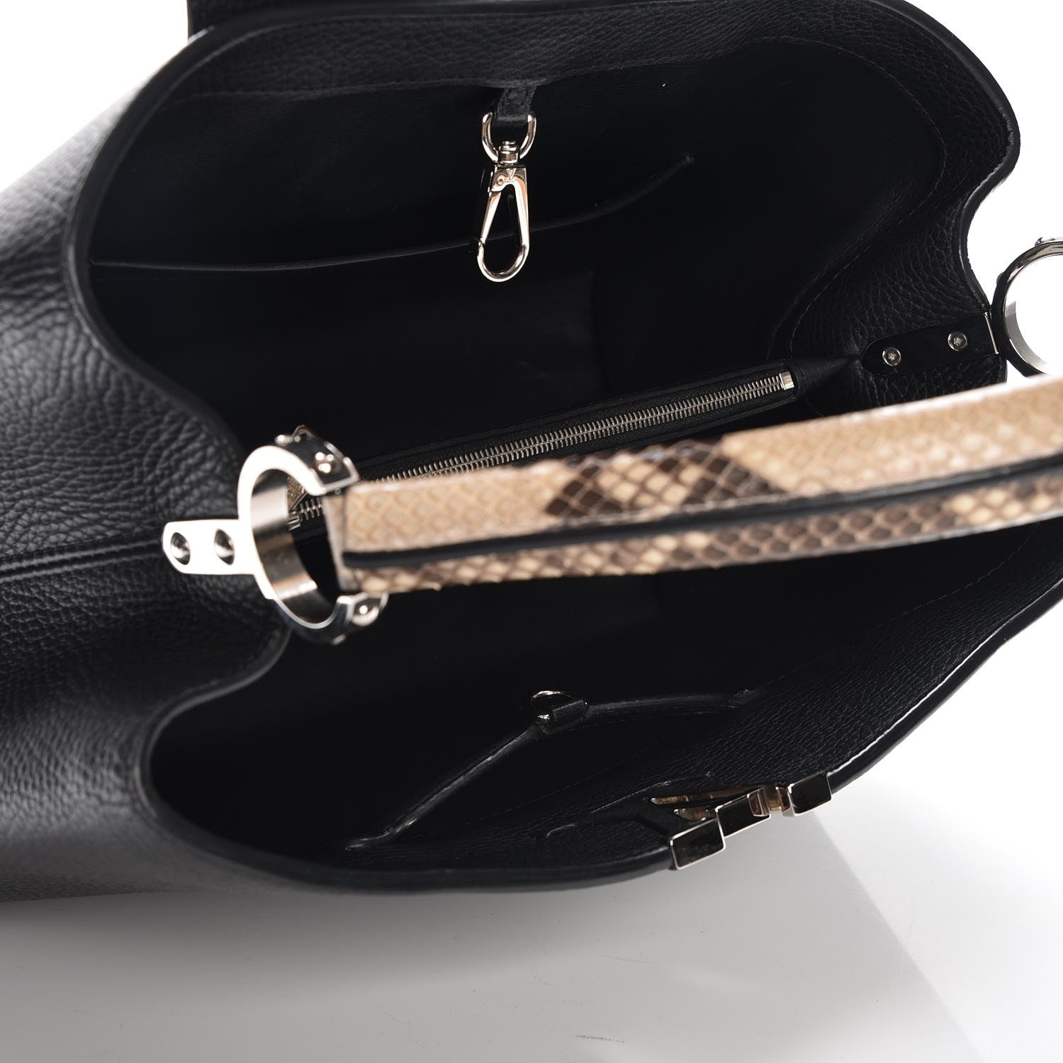 Louis Vuitton Taurillon Python Capucines MM Black 5 of 6