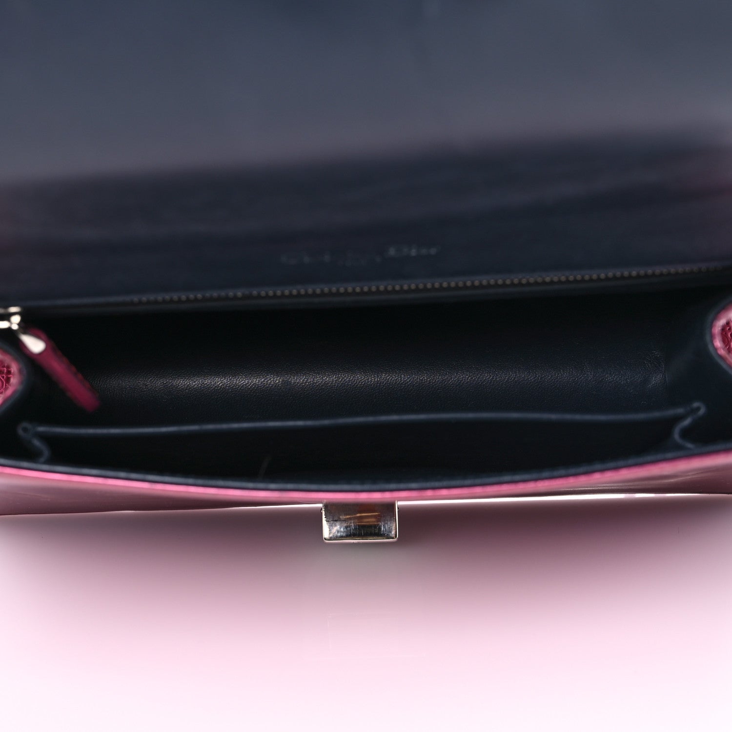 Christian Dior Metallic Patent Micro-Cannage Medium Diorama Flap Bag Pink 4 of 12