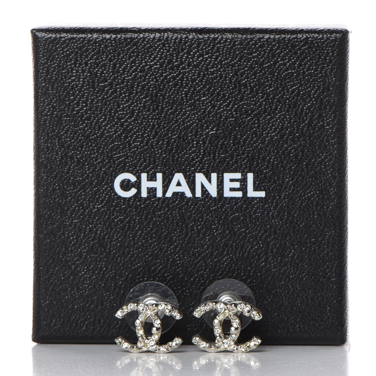 Chanel Crystal CC Earrings Silver 5 of 5