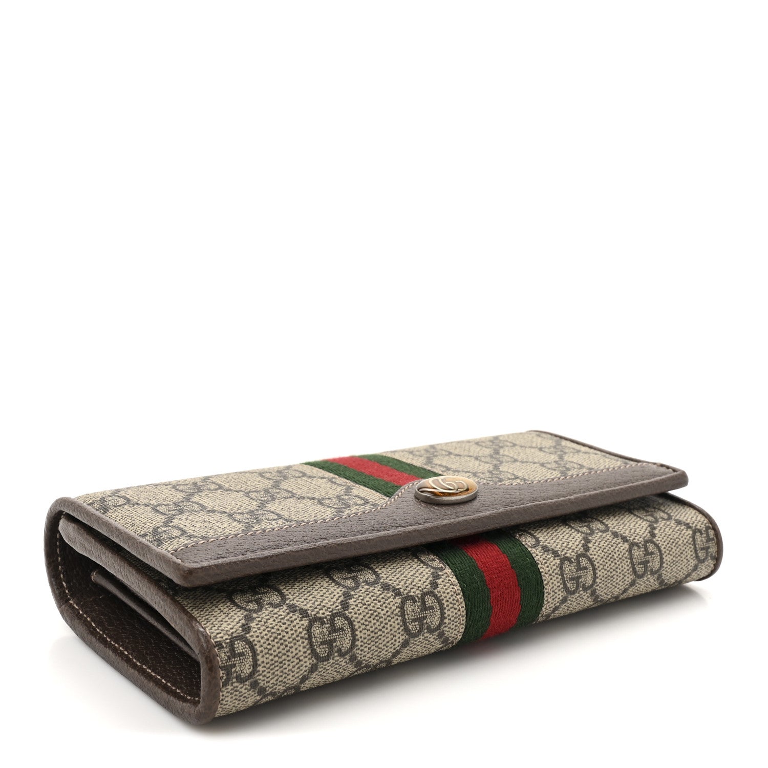 Gucci GG Supreme Monogram Web Ophidia Wallet On Chain Brown 4 of 13