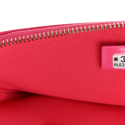 Chanel Caviar Quilted Zip Card Holder Wallet Pink 7 of 8