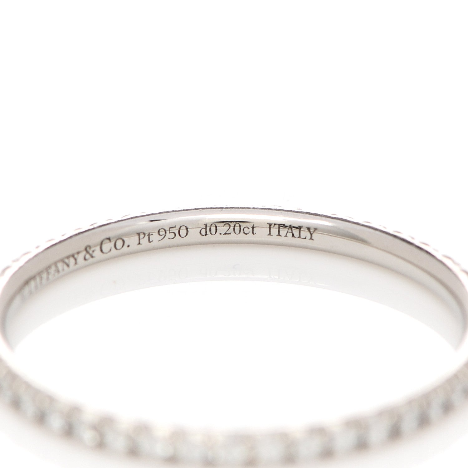 Tiffany Platinum Diamond Metro Band Ring 52 6 5 of 6