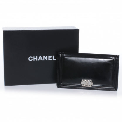 Chanel Glazed Calfskin Boy Yen Wallet Black 8 of 8