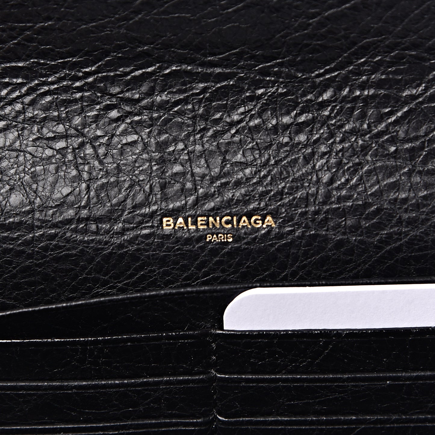Agneau Classic Gold Hardware Money Wallet Black