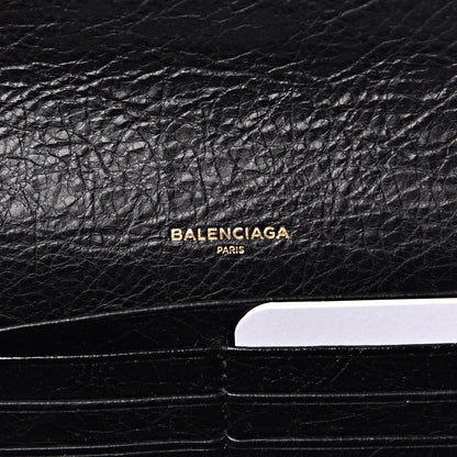 Balenciaga Agneau Classic Gold Hardware Money Wallet Black 6 of 7