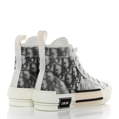 Christian Dior Technical Canvas Oblique Mens B23 High Top Sneakers 38 White Black 4 of 10