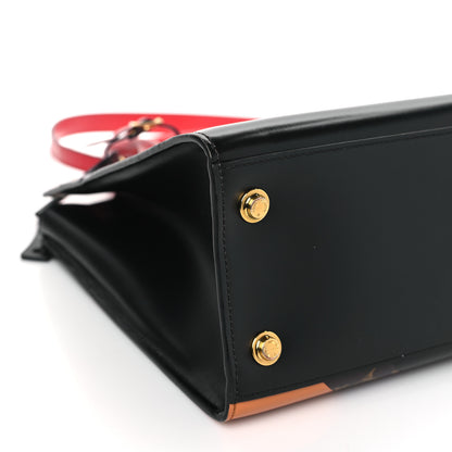 Louis Vuitton Calfskin Monogram Tape City Steamer MM Rouge Navy 7 of 8