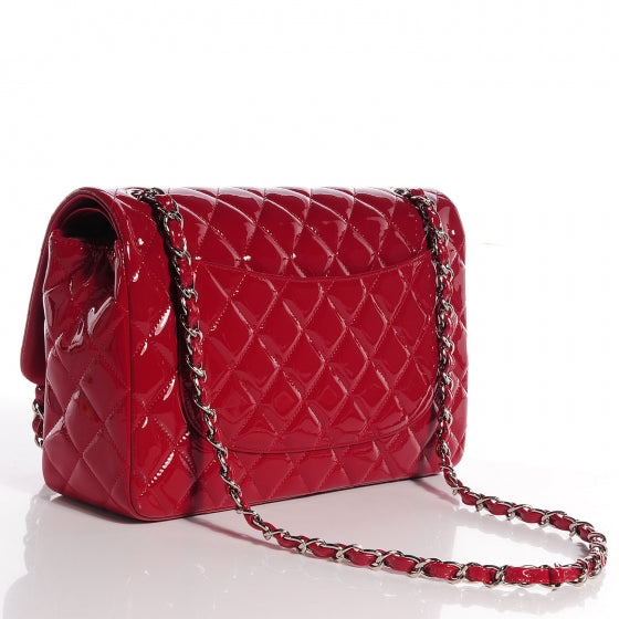 Patent Jumbo Double Flap Dark Red