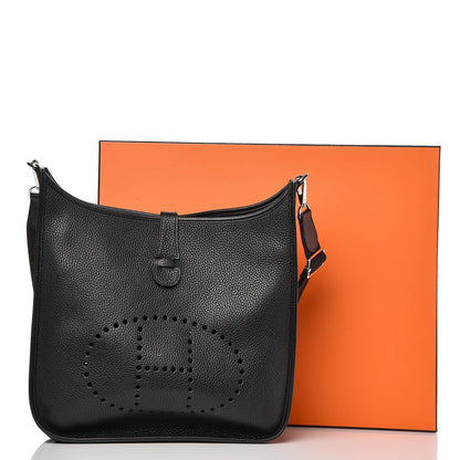 Hermes Taurillon Clemence Evelyne III GM Black 9 of 9