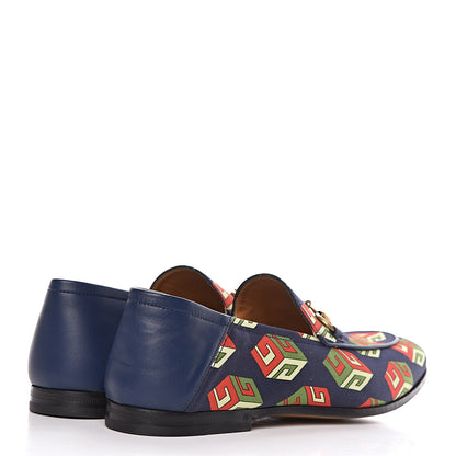 Gucci Satin Lambskin Mini GG Wallpaper Mens Brixton Horsebit Loafers 7.5 Royal Blue Blue Agata 4 of 9