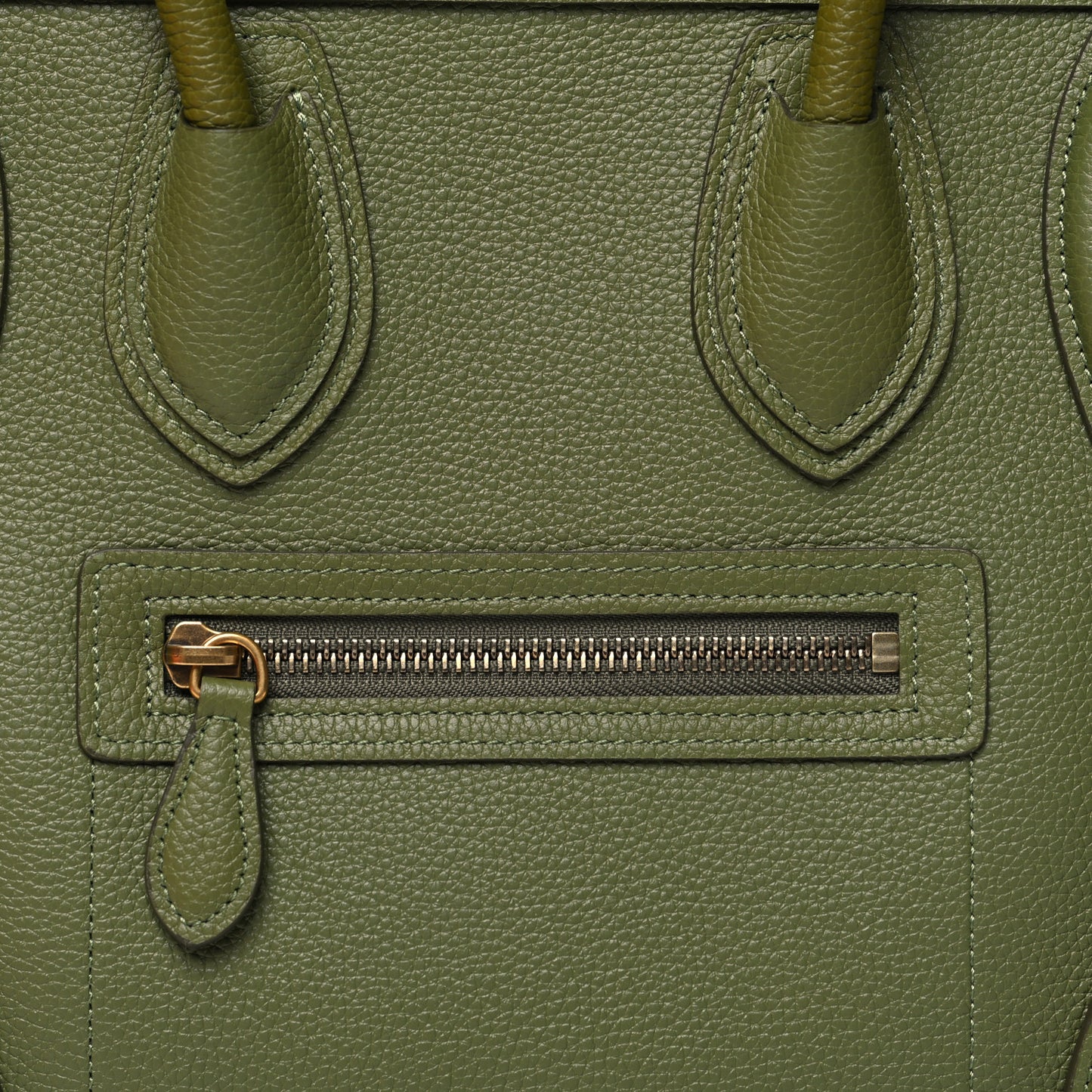 Drummed Calfskin Micro Luggage Light Khaki