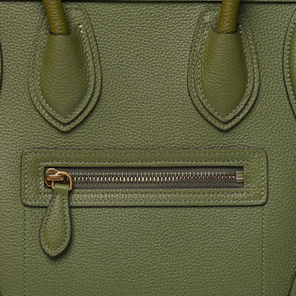 Celine Drummed Calfskin Micro Luggage Light Khaki 9 of 11