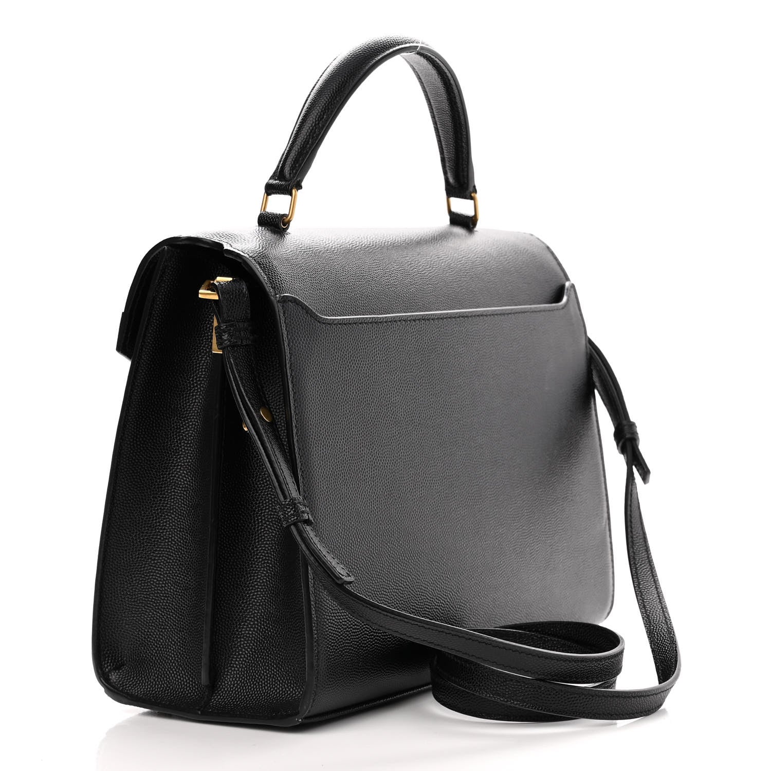 Saint Laurent Grain de Poudre Medium Classic Monogram Cassandra Top Handle Black 3 of 10