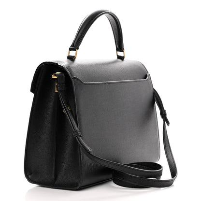 Saint Laurent Grain de Poudre Medium Classic Monogram Cassandra Top Handle Black 3 of 10