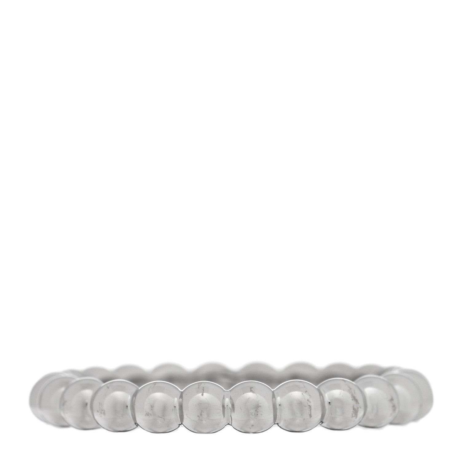 Van Cleef & Arpels 18K White Gold Medium Perlee Ring 53 6.5 3 of 5
