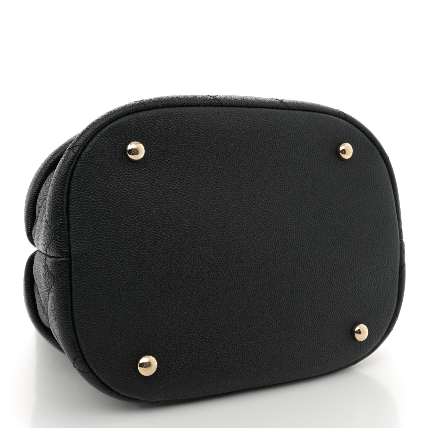 Chanel Caviar Quilted Rolled Up Bucket Drawstring Bag Black 4 of 10