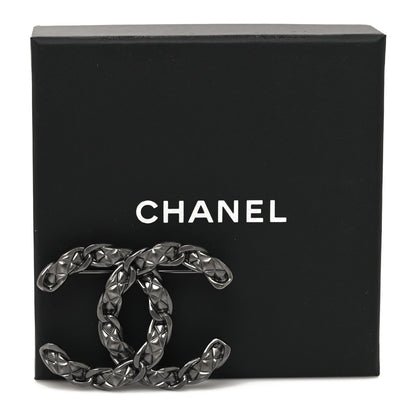 Chanel Quilted CC Brooch Ruthenium 4 of 4