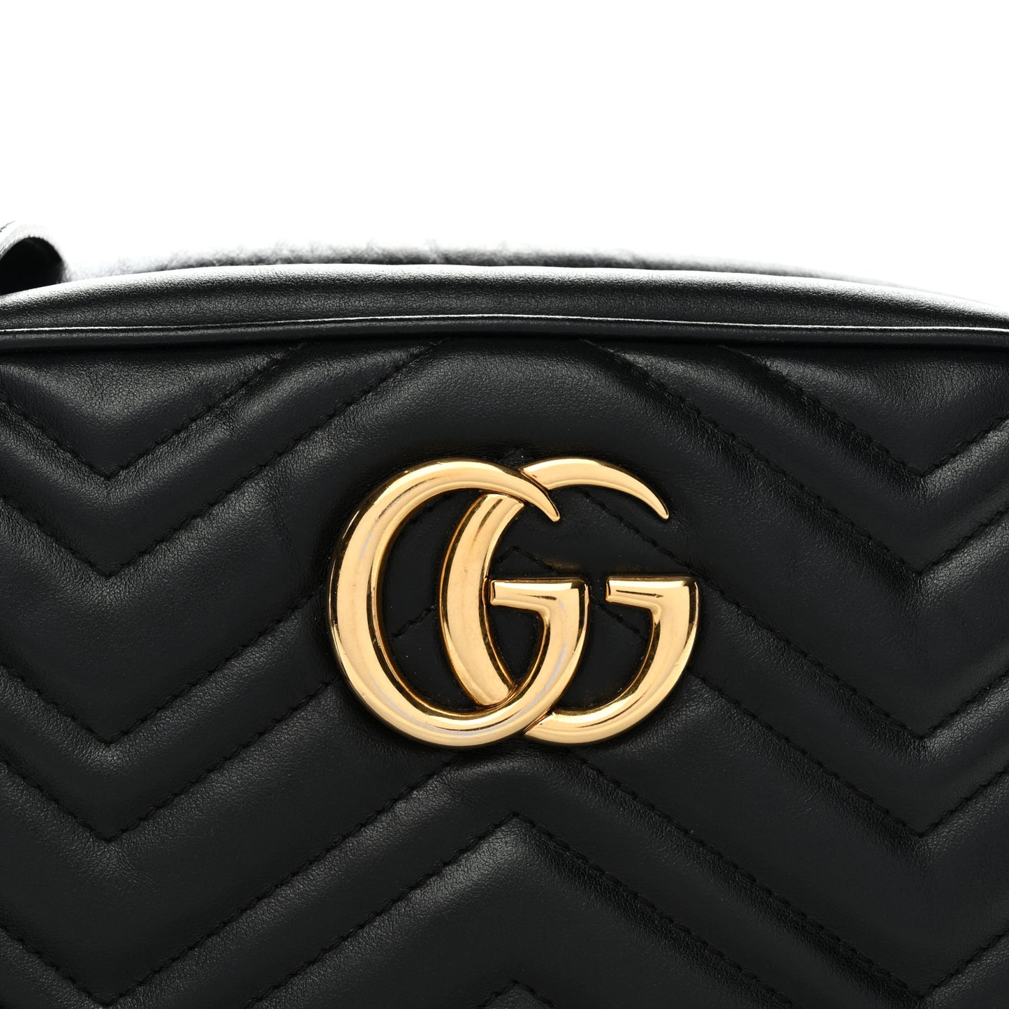 Calfskin Matelasse Small GG Marmont Chain Shoulder Bag Black