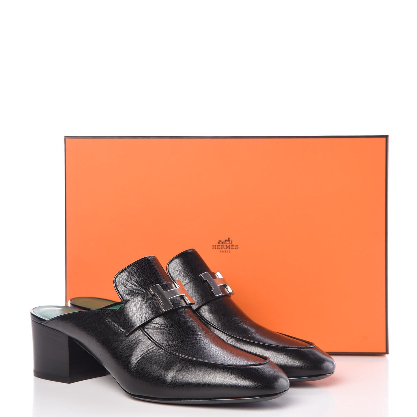 Goatskin Paradis Mules 38.5 Black