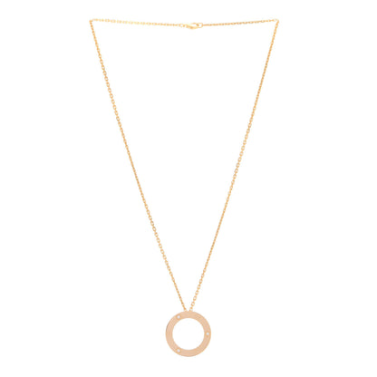 Cartier 18K Yellow Gold 3 Diamonds LOVE Pendant Necklace 3 of 7