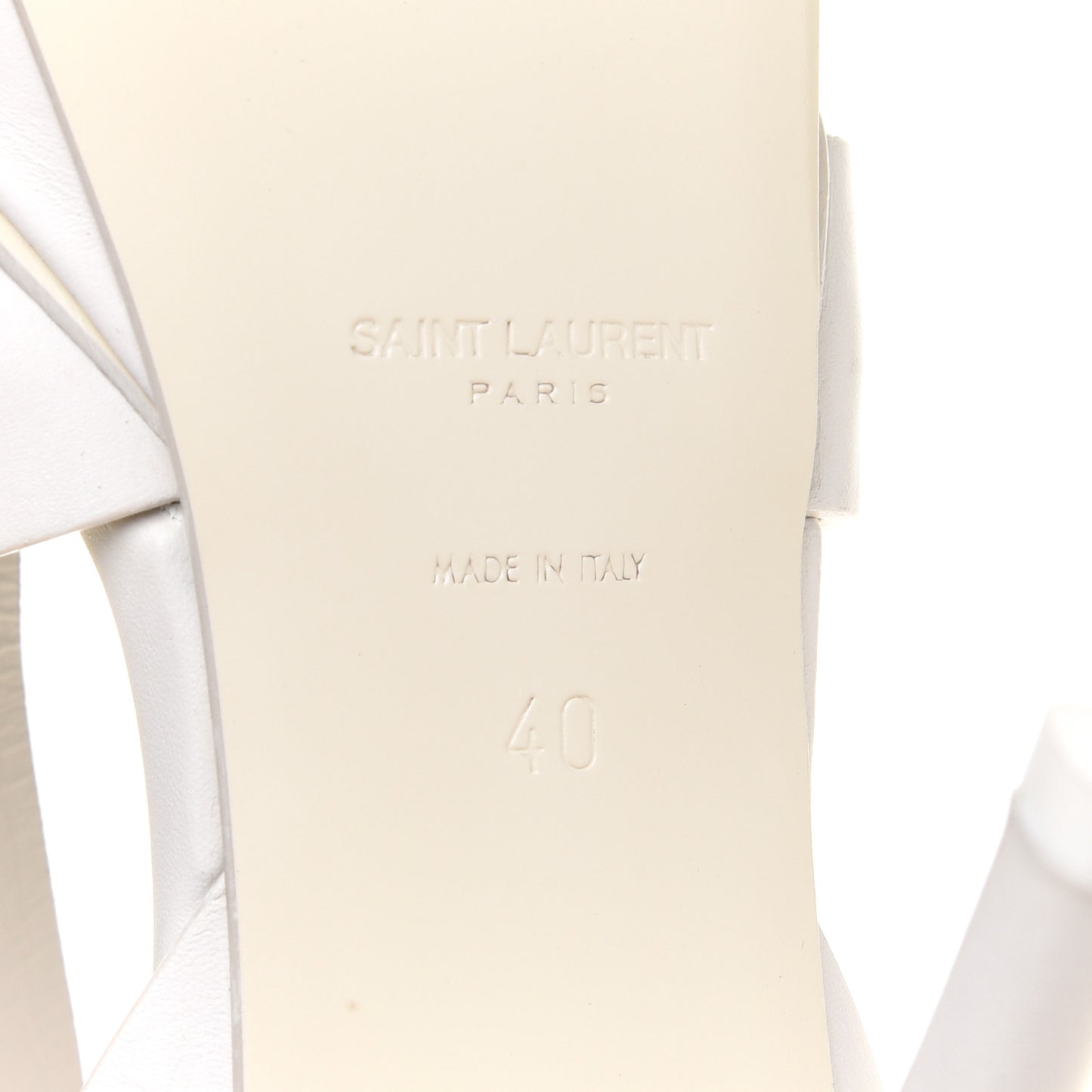 Calfskin Tribute 75 Platform Sandals 40 White