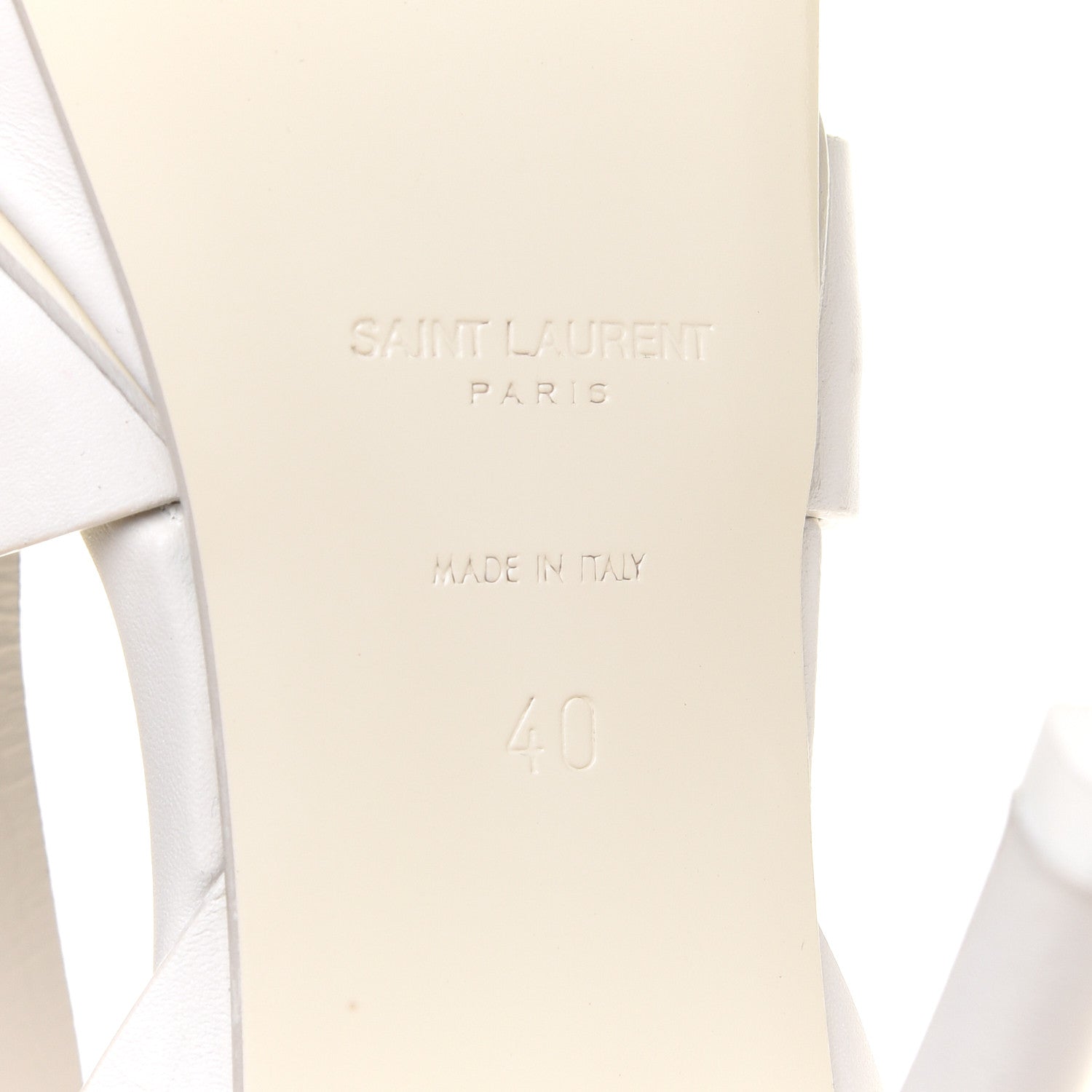 Saint Laurent Calfskin Tribute 75 Platform Sandals 40 White 7 of 12