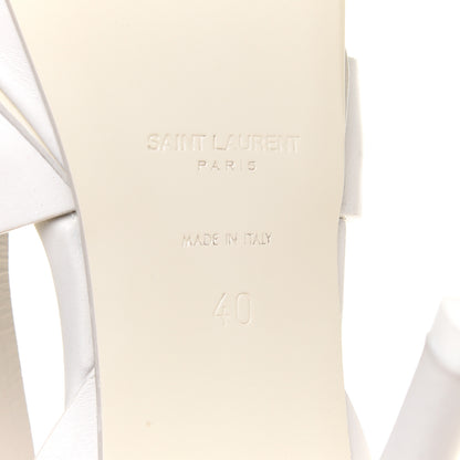Saint Laurent Calfskin Tribute 75 Platform Sandals 40 White 7 of 12