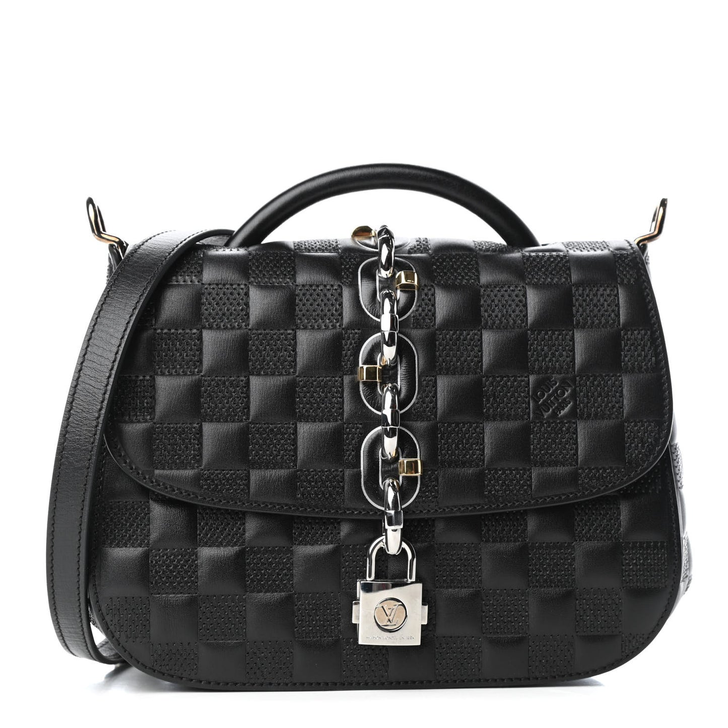 Damier Matel Chain It Bag PM Gris