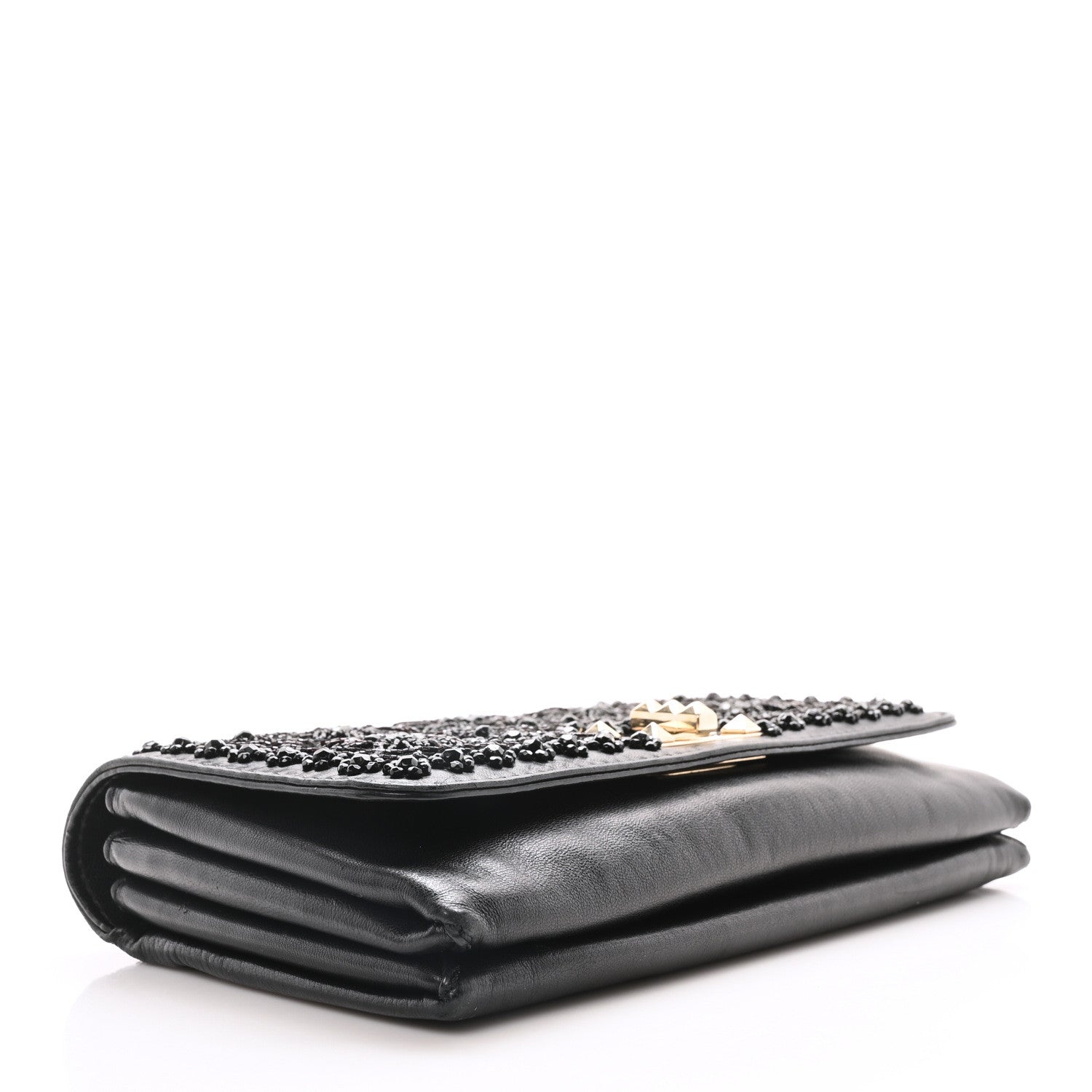 Valentino Garavani Lambskin Beaded Embroidery Medium Girello Flap Black 4 of 10