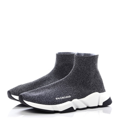 Balenciaga Chine Knit Bi-Color Sole Mens Speed Sneakers 45 Black White 3 of 10
