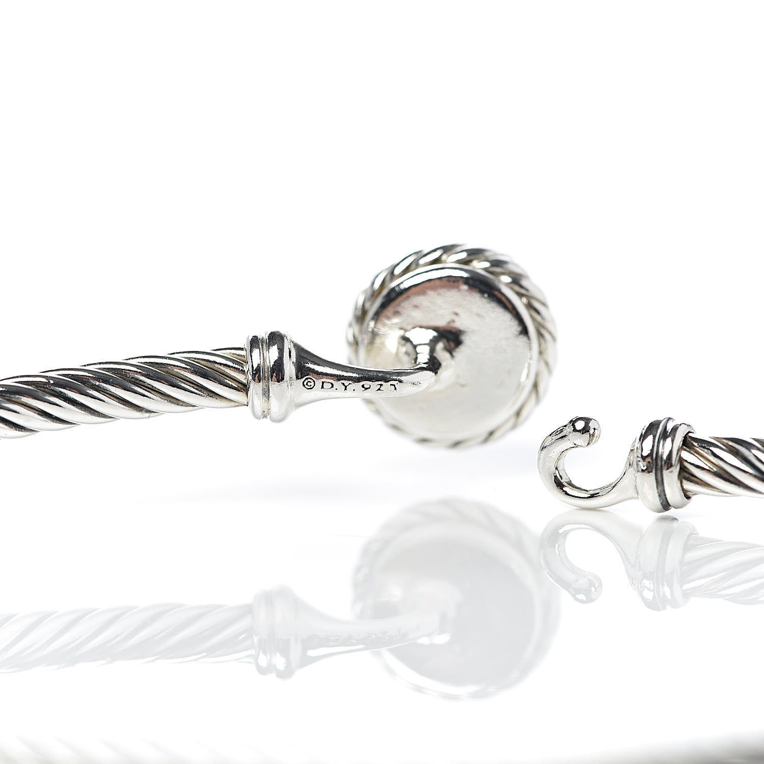 David Yurman Sterling Silver Pearl 3mm Chatelaine Bracelet 4 of 4