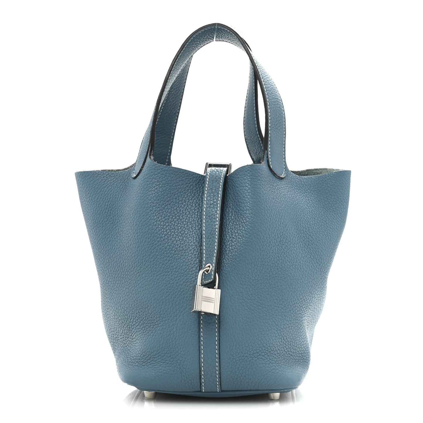 Taurillon Clemence Picotin Lock 18 PM Blue Jean