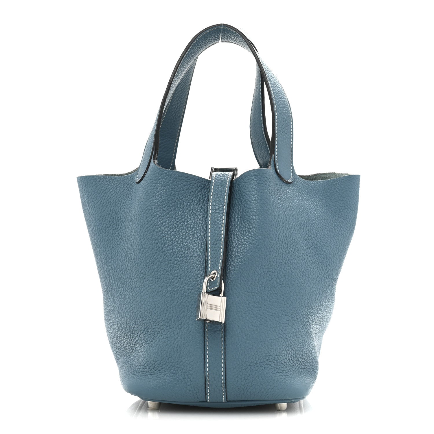 Hermes Taurillon Clemence Picotin Lock 18 PM Blue Jean 1 of 13