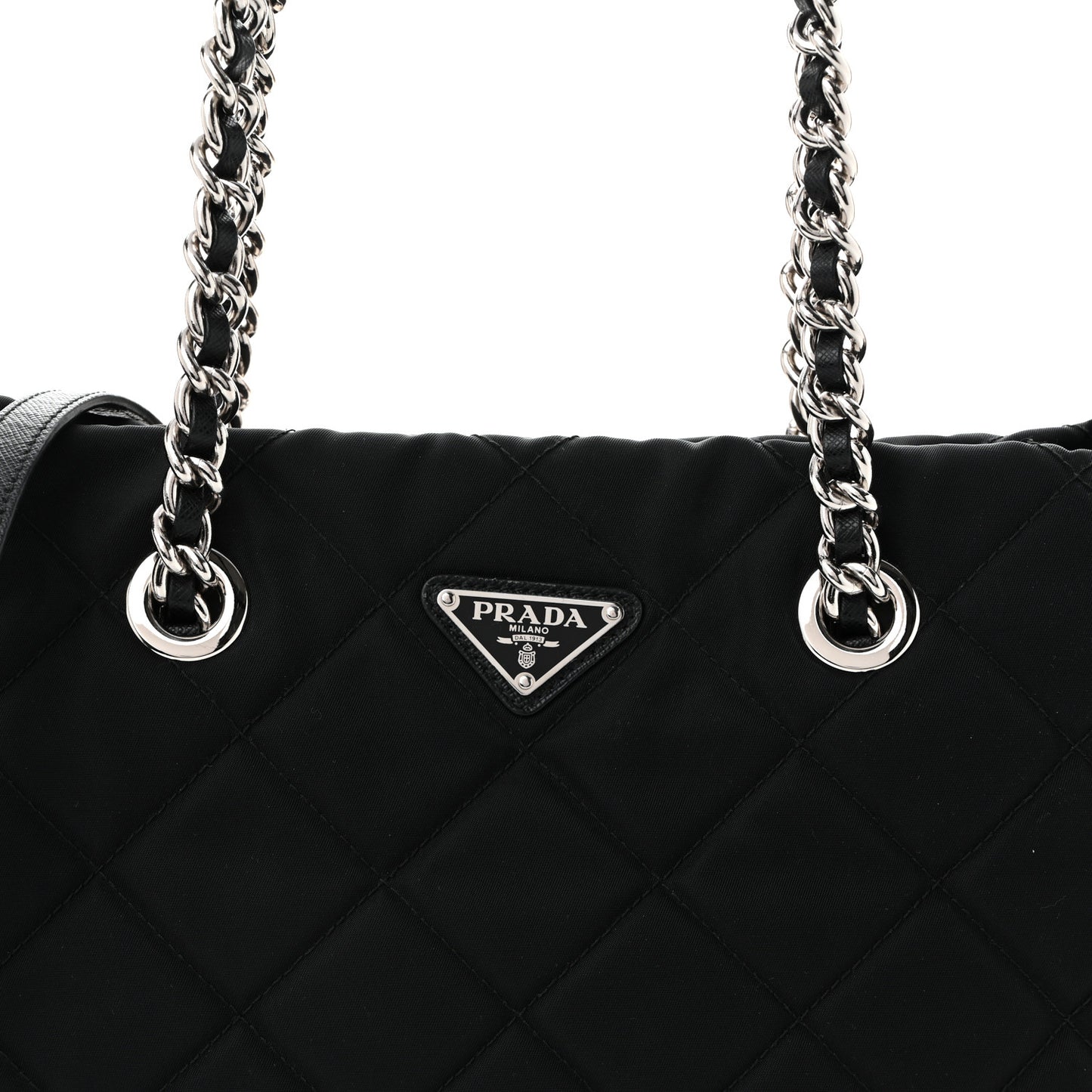 Nylon Tessuto Impuntu Quilted Tote Black